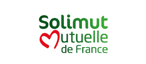 Logo Solimut Mutuelle de France partenaire d’audition-passion à Villeneuve-sur-Lot, vert et rouge symbolisant la santé