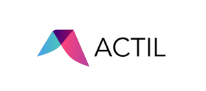 Logo ACTIL moderne présenté par audition-passion à Villeneuve-sur-Lot, design bleu et violet professionnel