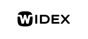 Logo Widex stylisé pour audition-passion à Villeneuve-sur-Lot, design moderne en noir sur blanc