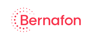 logo Bernafon moderne chez audition-passion à Villeneuve-sur-Lot, demi-cercle rouge épuré entourant la lettre B